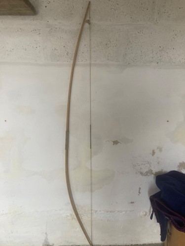 Hand made yew long bow - hand,